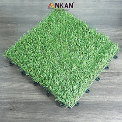 Vỉ Cỏ Nhân Tạo Thương Hiệu ANKAN, Kết Hợp Với Vỉ Gỗ Lót Sàn Để Lót Ban Công, Sân Vườn, Phòng Tập Gym, Khu Resort, Cỏ Nhân Tạo Loại Tốt, An Toàn Cho Trẻ Nhỏ, Hàng Xuất Khẩu (1 Vỉ)