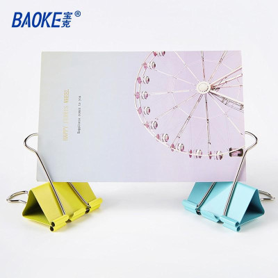 Kẹp Giấy Màu Binder Clips - Double Clip Kẹp Bướm Màu-BAOKE