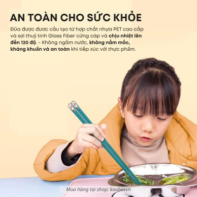 Bộ 5 Đôi Đũa Kiểu Nhật Nhiều Màu Bằng Sợi Thuỷ Tinh Chống Trượt