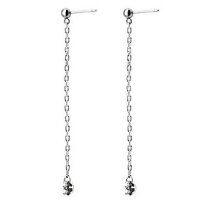 Khuyên tai bạc 925 minidot thả xích độc đáo trẻ trung thu hút Dế Bạc - K5629