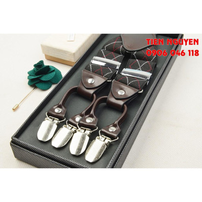 Đai Đeo Quần Nam Chữ Y Cao Cấp 6 Clip Bản 3.5Cm Thun 4 Chiều