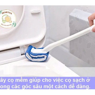 Bàn chải vệ sinh bồn cầu tặng kèm móc treo trong suốt - Henrysa