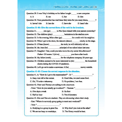 sách - Bộ đề luyện thi môn Tiếng anh vào lớp 6 trường chuyên , chất lượng cao (có đáp án)