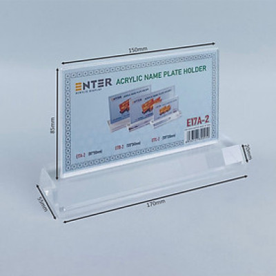 Kệ mica 2 mặt Enter E17A LR 8.5x15cm, đế 5.5x17cm dày 20mm vát 2 cạnh