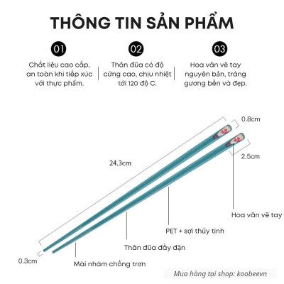 Bộ 5 Đôi Đũa Kiểu Nhật Nhiều Màu Bằng Sợi Thuỷ Tinh Chống Trượt
