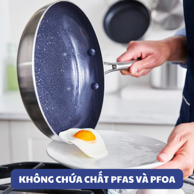 Quánh Blue Diamond chống dính thép không gỉ phủ tinh thể kim cương cao cấp