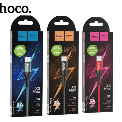 Cáp Sạc Nhanh Hoco X2 Max Dây Dù Cổng Type-C 3A Dài 1M - Hàng Chính Hãng