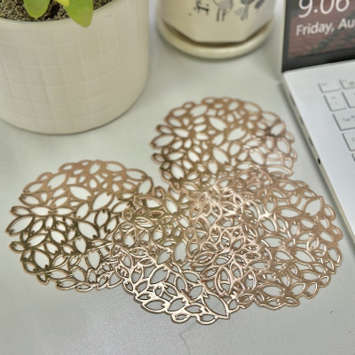 Set 04 tấm đế lót ly cốc hình tròn Echo Flower Ø10cm - Hàng Nội Địa Nhật Bản