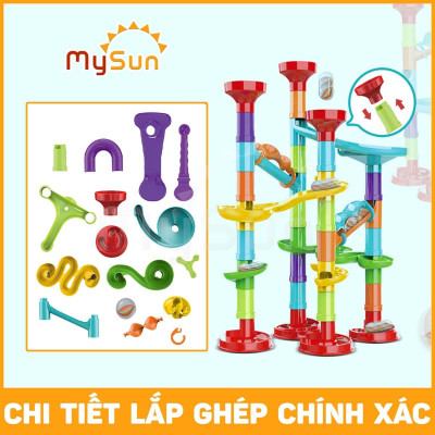 Đồ chơi cầu trượt thả bi lăn 3D mô hình lắp ráp cho bé giải trí sáng tạo MySun