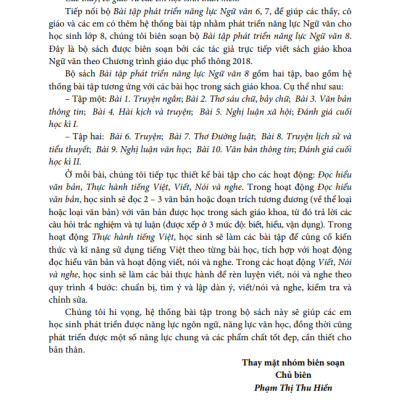 Sách - Bài tập phát triển năng lực Ngữ Văn 8 - tập 2 ( cánh diều )