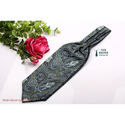 Khăn t cổ điển - Khăn quàng trong áo sơ mi - Xanh họa tiết