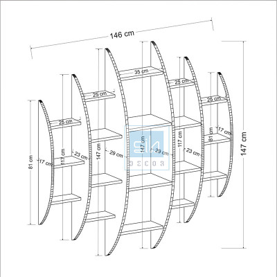 Kệ Gỗ Trang Trí Treo Tường Thiết Kế Dạng Hình Tròn Cách Điệu Độc Đáo SIB Decor KT710