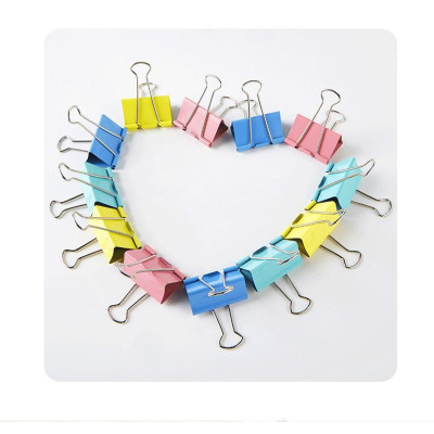 Kẹp Giấy Màu Binder Clips - Double Clip Kẹp Bướm Màu-BAOKE