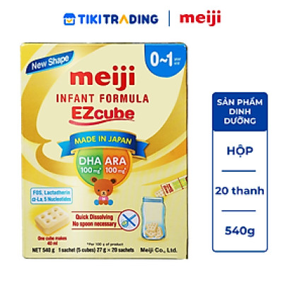 Sản Phẩm dinh dưỡng công thức Meiji Infant Formula Ezcube 540g (Dành cho trẻ từ 0-1 tuổi)