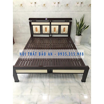 Giường sắt kiểu gỗ BẢO AN nhiều kích thước 1mx2m đến 1m8x2m