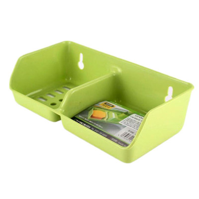 Combo Giá Để Nước Rửa Bát 2 Ngăn + Set 5 miếng xốp rửa bát bọc lưới nội địa Nhật Bản