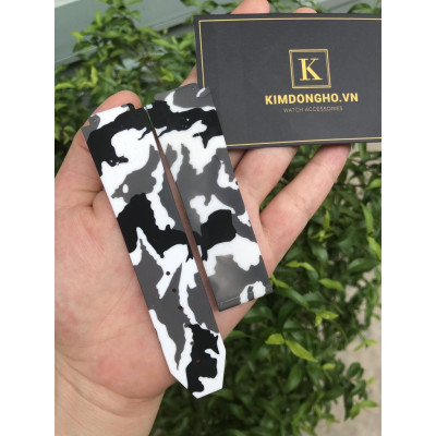 GIÁ HỦY DIỆT Dây đồng hồ HUBLOT cao su trắng xám case 45 BIGBANG size dây 17 - 25 - 22