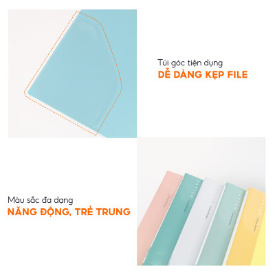 Bìa kẹp file tài liệu Switch ON AO+, nhựa PP/A4, gáy 15mm