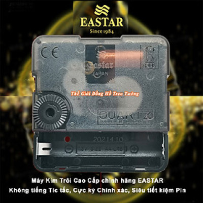 Đồng Hồ Treo Tường KIM TRÔI NHẬT Cao Cấp EASTAR Có DẠ QUANG Hình Vuông - Tặng Pin Maxell - Bảo Hành 1 Năm