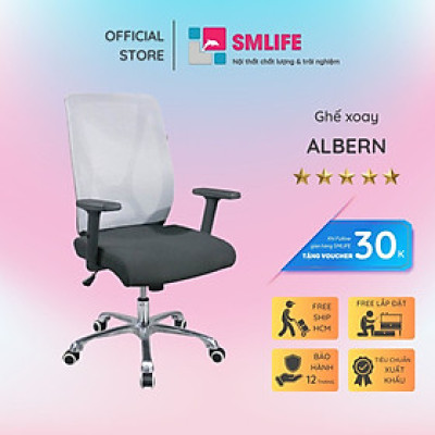 Ghế xoay văn phòng lưng trung bọc lưới SMLIFE Albern