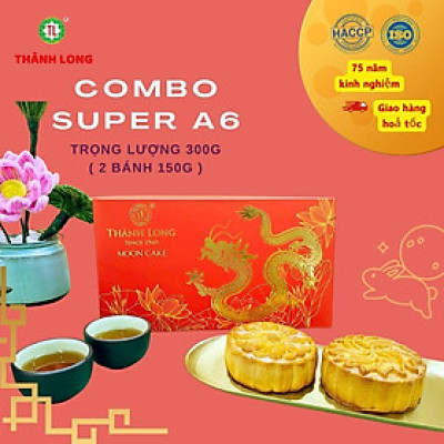 Hộp bánh trung thu 2 bánh 1 trứng 150g - Combo Super 300g - Thành Long - Việt Nam
