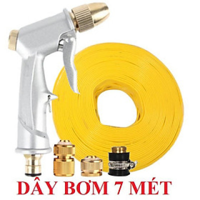  Bộ dây vòi xịt nước rửa xe, tưới cây . tăng áp 3 lần, loại 7m, 10m 206701 đầu đồng,cút đồng+ tặng khăn phượt