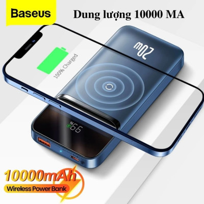 Pin dự phòng Baseus Magnetic Wireless Fast Charging Power bank 10000mAh 20W PPCXW- hàng chính hãng