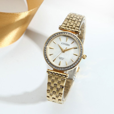 Đồng Hồ Nữ Citizen Đính Đá Swarovski Dây Thép Không Gỉ ER0212-50Y - Mặt Xà Cừ
