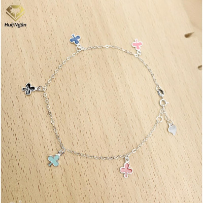 Lắc chân bạc Ý 925 Huệ Ngân-Cỏ Ba Lá May Mắn JL002