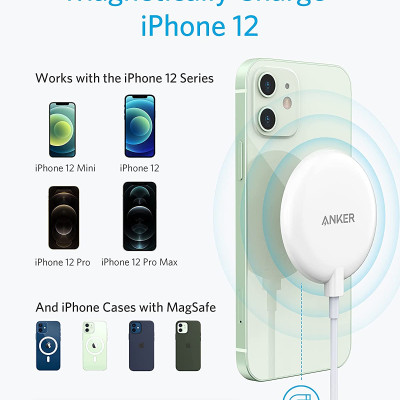 Đế sạc không dây từ tính ANKER PowerWave 7,5W - A2565 - Tương thích từ iPhone 12 trở lên.