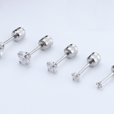 Bông Tai Nam Nữ Đeo 2 Kiểu Chất Liệu Thép Titan Ko Đen Cao Cấp