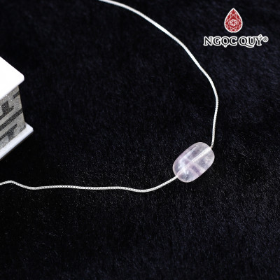 Mặt dây chuyền lu thống đá thạch anh hồng 12x8mm tặng dây bạc mệnh hỏa, thổ - Ngọc Quý Gemstones