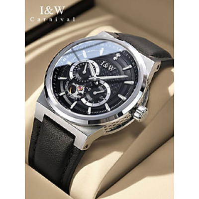 Đồng Hồ Nam I&W Carnival 680G1 Chính Hãng Full Box Chống Nước Kính Chống Xước Dây Da Cao Cấp BH 5 NAM