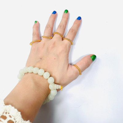 PHỤ KIỆN NỮ HANDMADE MÀU VÀNG MÃ 08 DẠNG TRÒN TRONG SUỐT LẤP LÁNH