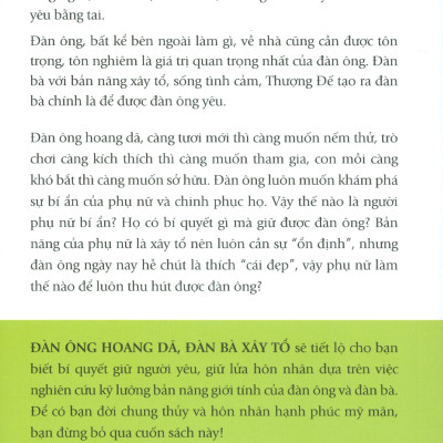 Đàn Ông Hoang Dã, Đàn Bà Xây Tổ - Tăng Tử Hàng; Nhật Hà, Mỹ Hạnh dịch