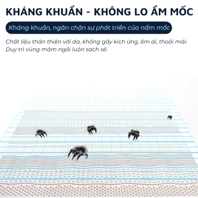 Đệm ngồi cao su non tổ ong và vải tản nhiệt DandiHome cho ghế công thái học
