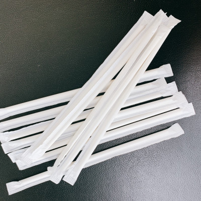  2000 ống hút giấy cao cấp Clean Paper Straw có bọc giấy- take away màu trắng (6mm x 197mm)