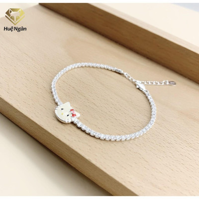 Lắc tay bạc 925 Huệ Ngân - Mèo Kitty X7