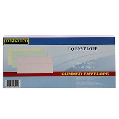 Bao Thư Trắng Toppoint Giấy Thơm Có Keo 10.8 x 23.5 cm - Hồng (20 Cái/Lốc)