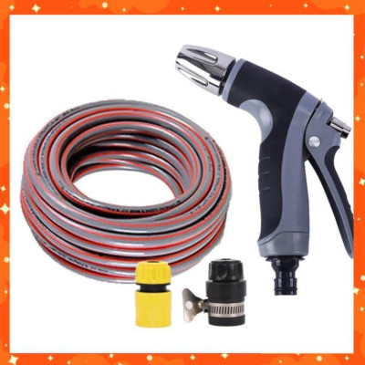 Bộ dây và vòi xịt tăng áp rửa xe tưới cây 206817(cút nhựa nối đen 712-2)