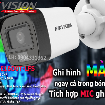 BỘ 1-8 CAMERA FULL COLOR + MIC GHI ÂM. CÓ MÀU BAN ĐÊN CHÍNH HÃNG HIKVISION FULL PHỤ KIỆN LẮP ĐẶT - HÀNG CHÍNH HÃNG