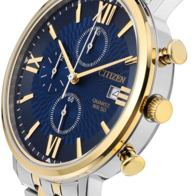 Đồng Hồ Nam Citizen Dây Thép Không Gỉ AN3616-75L - Mặt Xanh