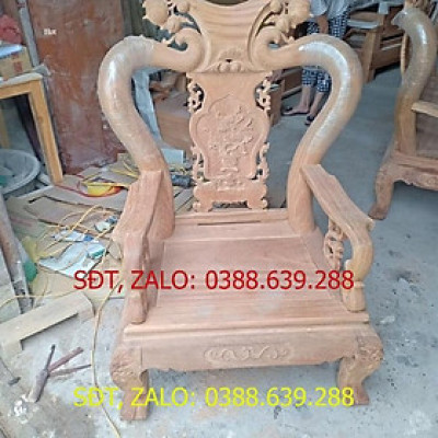 bộ bàn ghế minh quốc đào gỗ lim tay 10