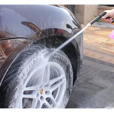 Bộ dây và vòi xịt rửa xe tưới cây  tăng áp thông minh 810-2621-1 (dây vàng dẹt-cút nối xanh)