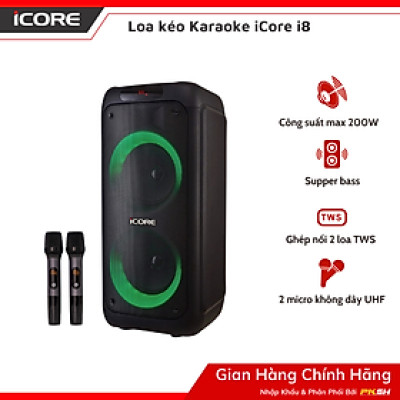 Bộ Loa Mic Karaoke Bluetooth iCore i8 - Hàng chính hãng