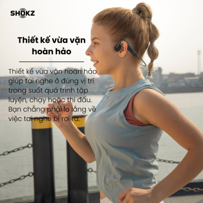 Tai Nghe Bluetooth Thể Thao Truyền Âm Thanh Qua Xương SHOKZ OPEN MOVE S661  - Hàng chính hãng - Pin sử dụng trong 6 tiếng - Kháng nước IP55