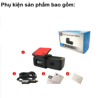 Camera hành trình ô tô thương hiệu Mỹ HP F490W độ phân giải 2K, Wifi - Hàng Chính Hãng