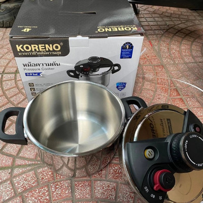Nồi áp suất Inox 5L Koreno nấu bếp từ bếp ga thiết kế 3 van an toàn bảo hành 12 tháng