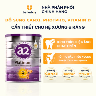 Sữa a2 Milk a2 Platinum Số 3 Lon 900g