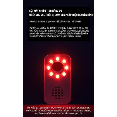 Máy Dò Camera Ẩn XM SMOOVIE Chống Quay Lén và Cảnh Báo Chống Trộm - Thiết Bị Dò Hồng Ngoại Phát Hiện Chuyển Động - Hàng chính hãng